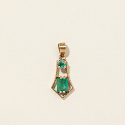 Two Stone Emerald Pendant | 0.45ctw