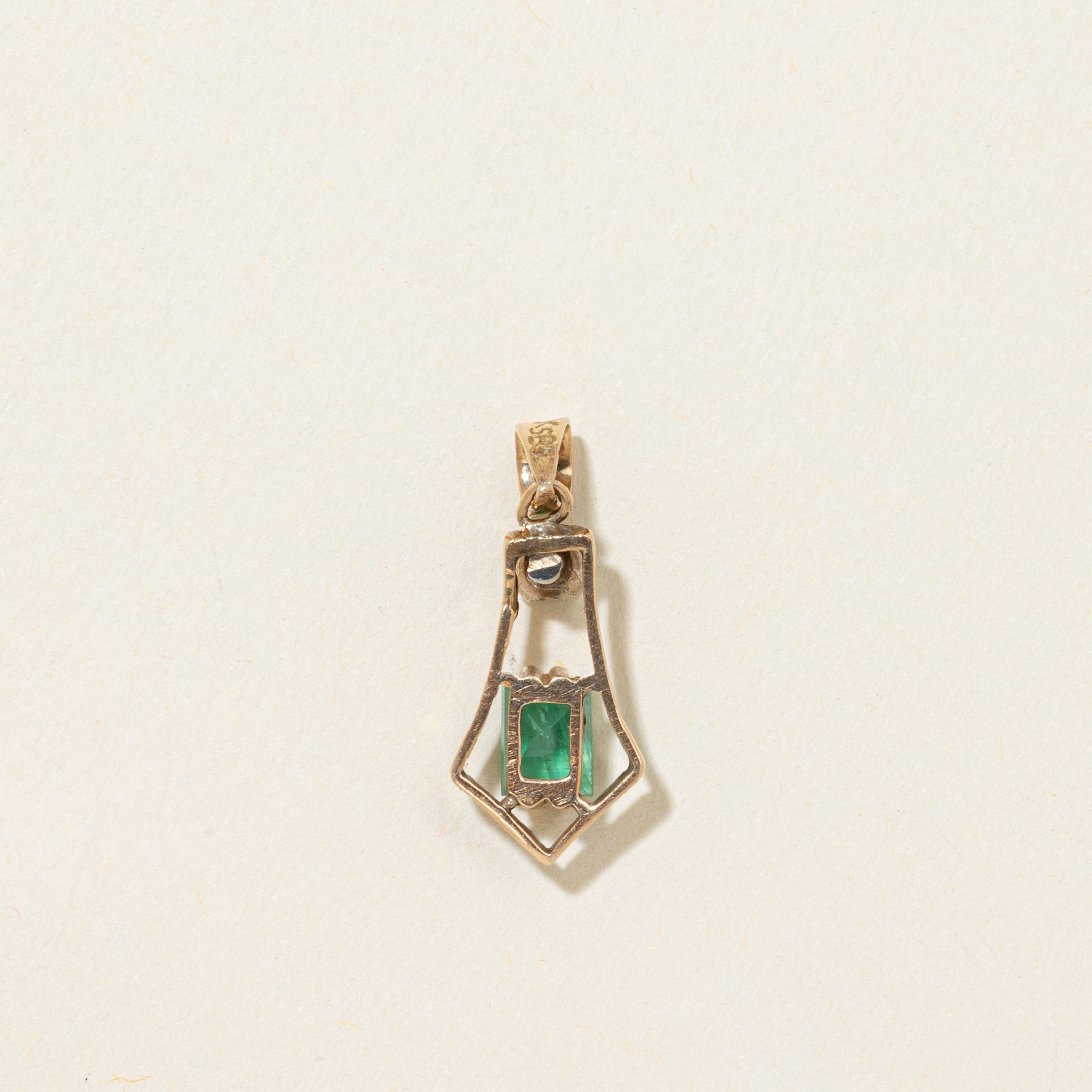 Two Stone Emerald Pendant | 0.45ctw