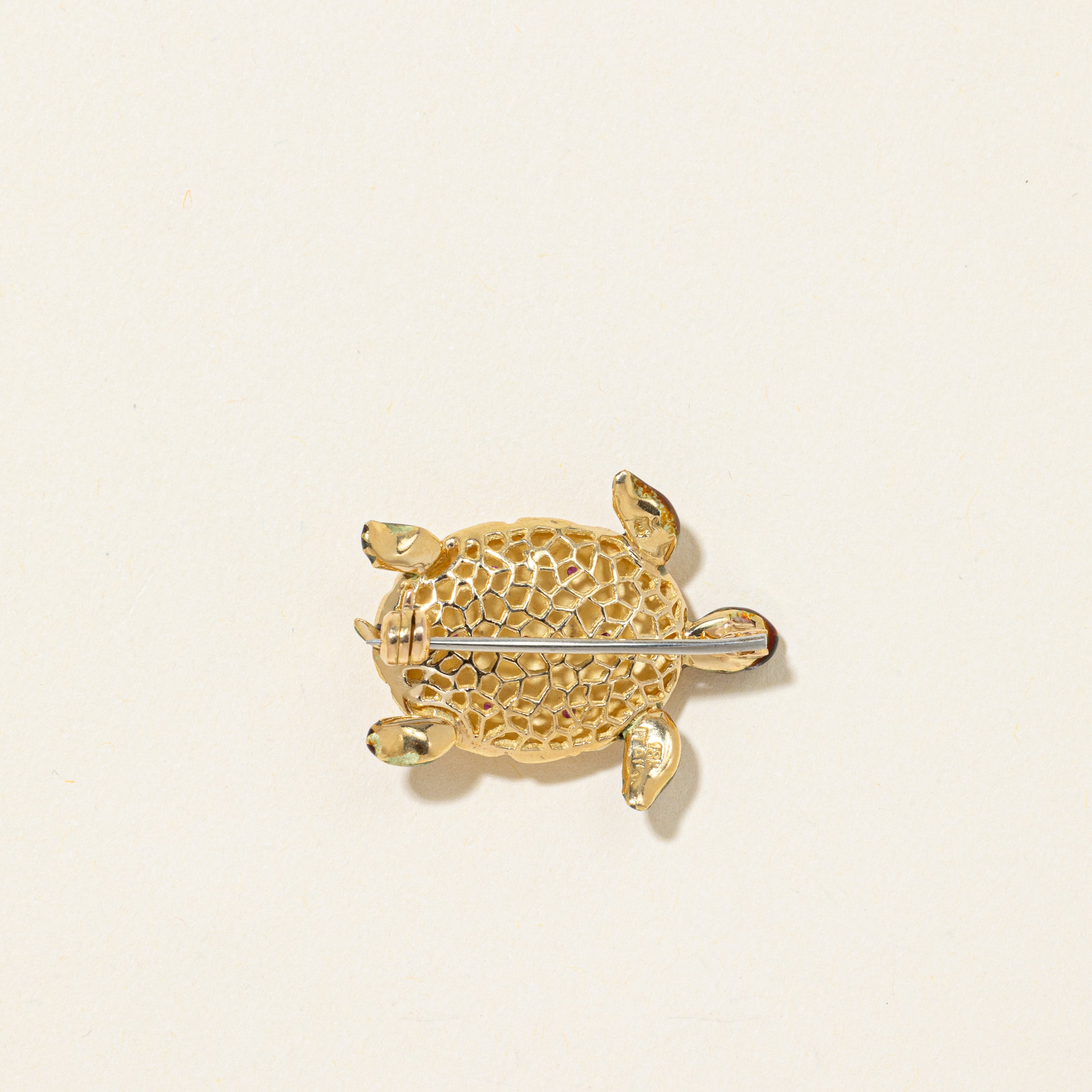 Ruby Turtle Brooch | 0.10ctw