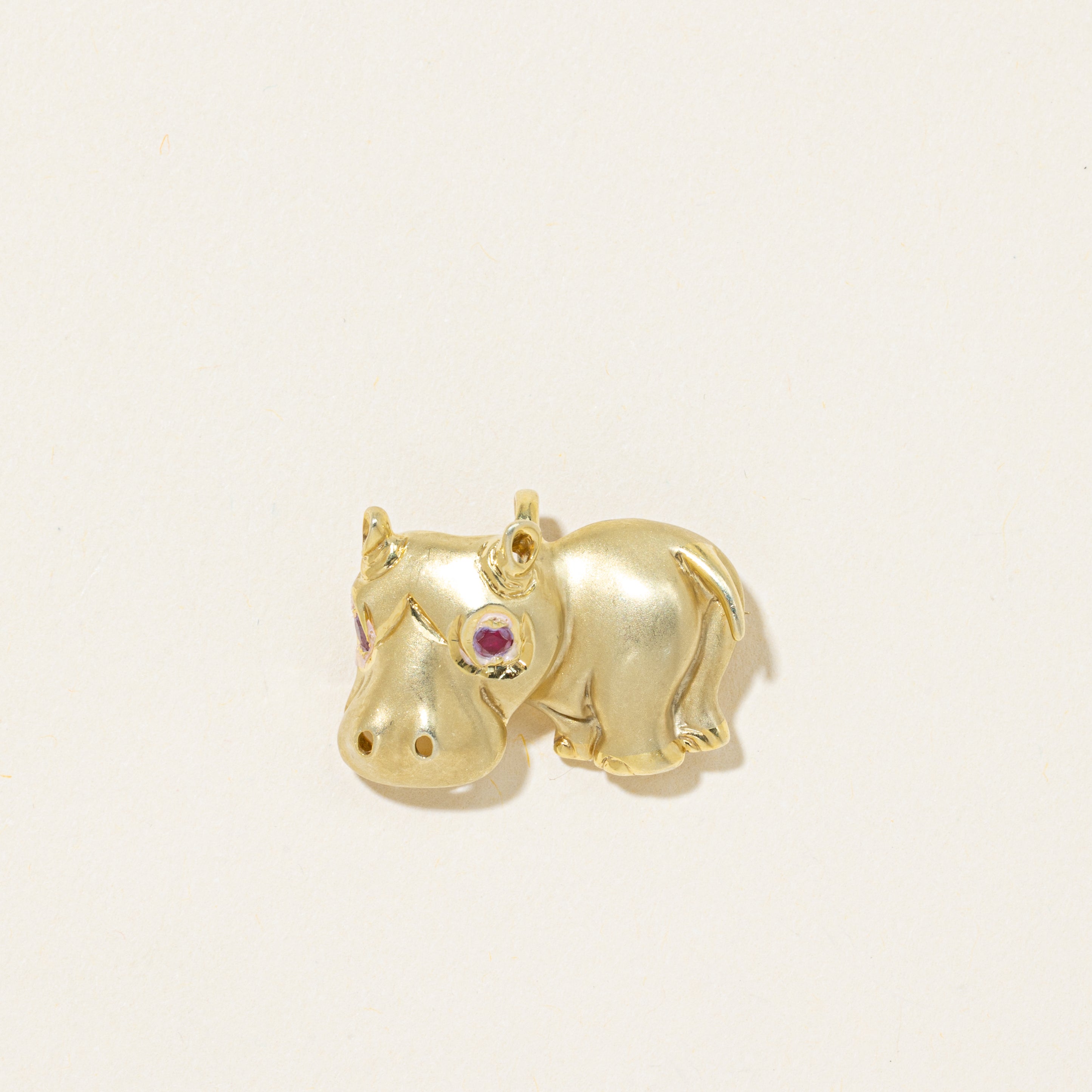 Ruby Hippopotamus Brooch & Pendant | 0.08ctw