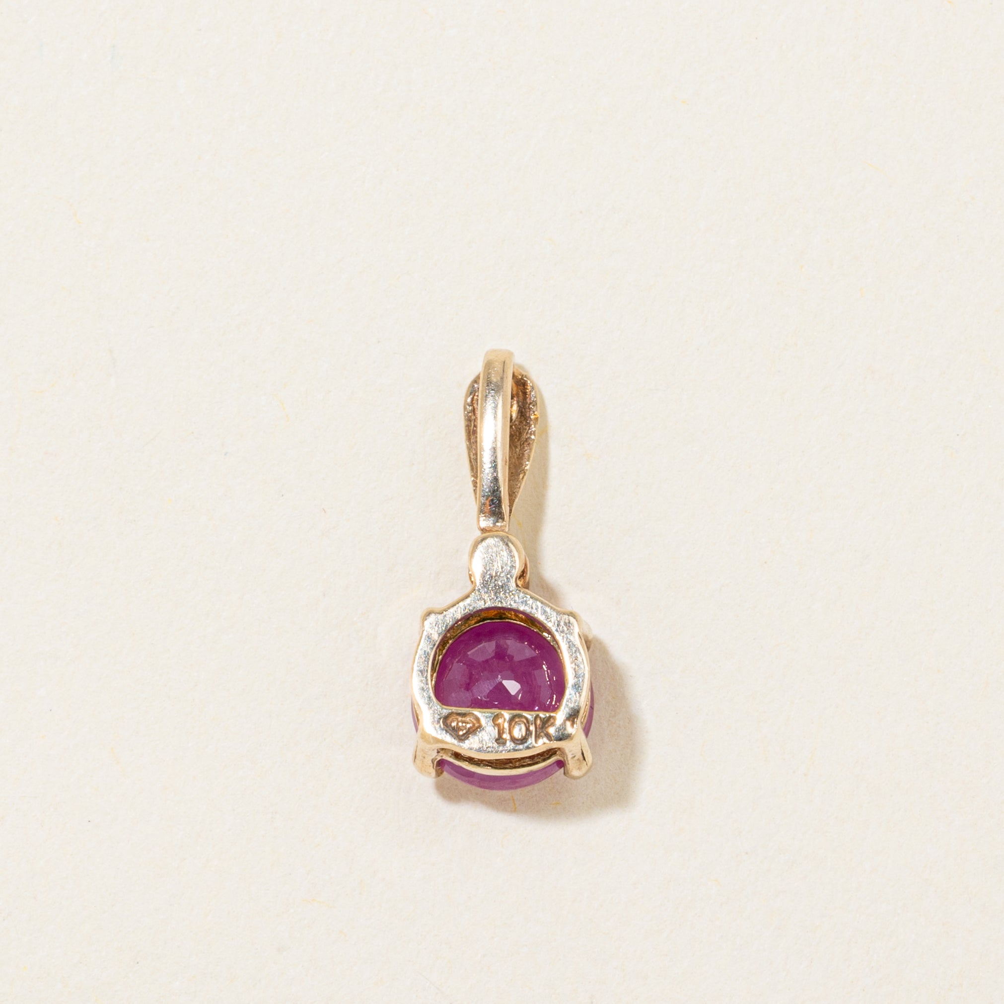 Round Cut Ruby & Diamond Pendant | 1.00ct, 0.01ctw
