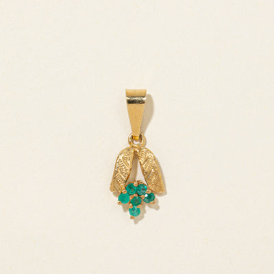 Emerald Textured Floral Pendant | 0.20ctw