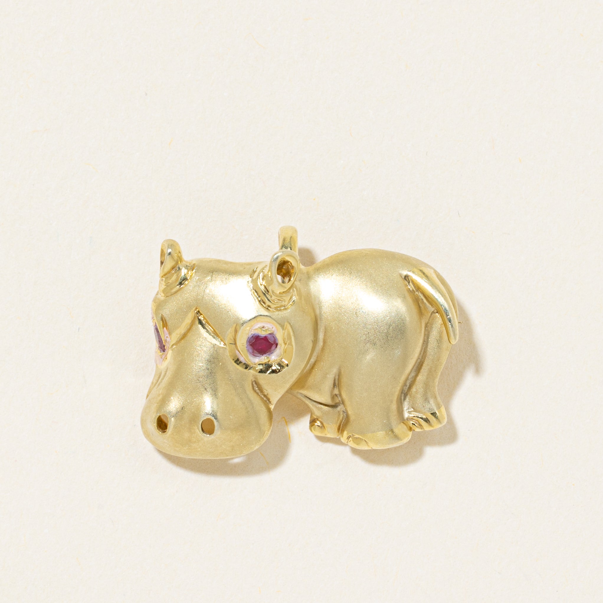 Ruby Hippopotamus Brooch & Pendant | 0.08ctw
