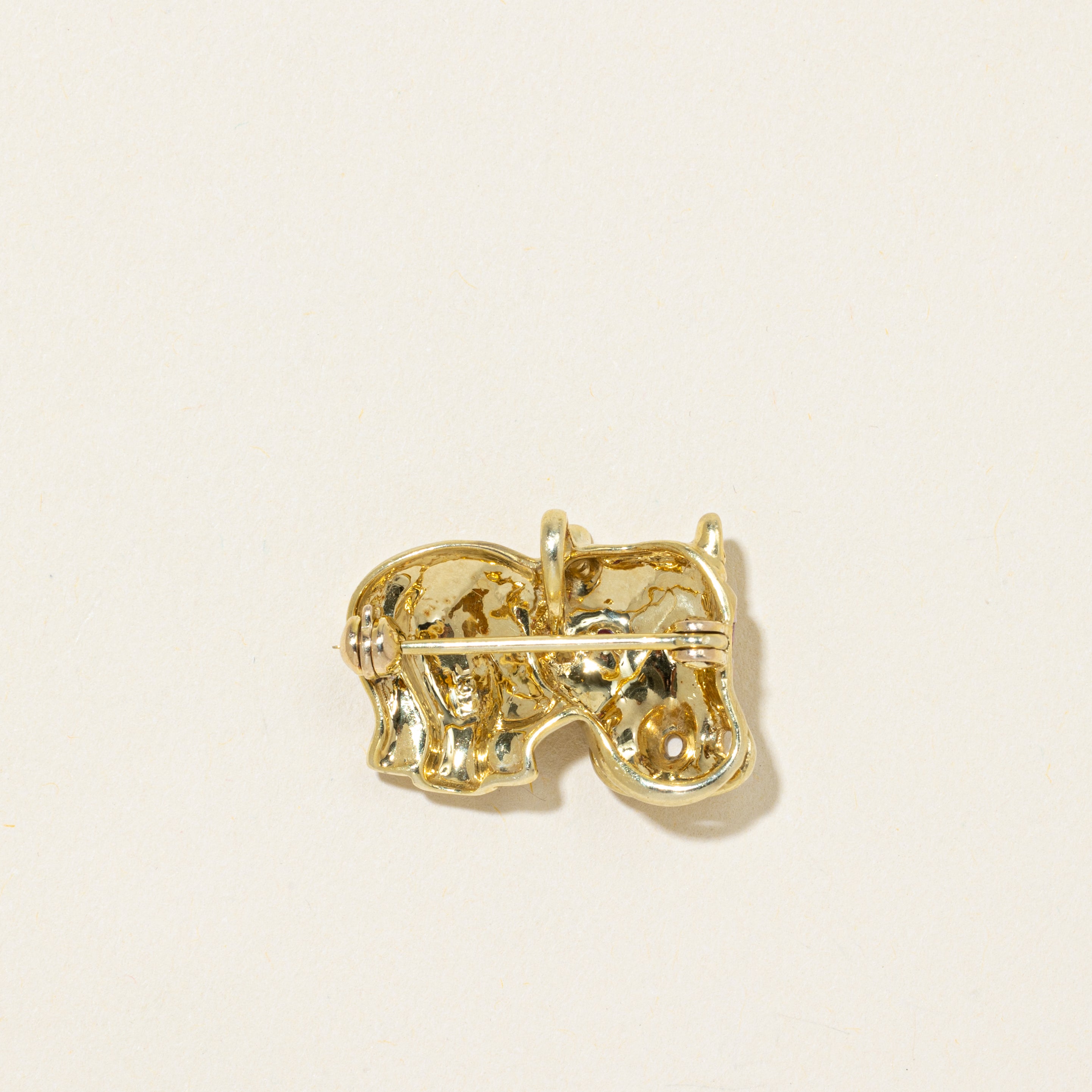 Ruby Hippopotamus Brooch & Pendant | 0.08ctw