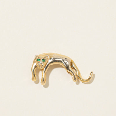 Emerald Wildcat Pendant | 0.02ctw