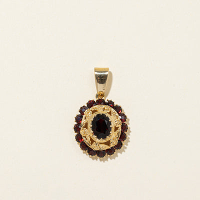 Italian 18k Yellow Gold & Garnet Pendant | 5.00ctw
