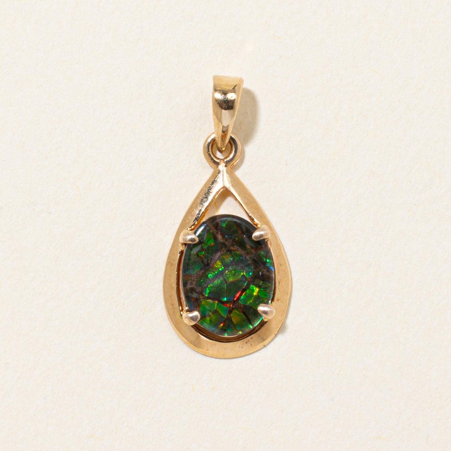Ammolite Pear Shaped Pendant | 0.90ct