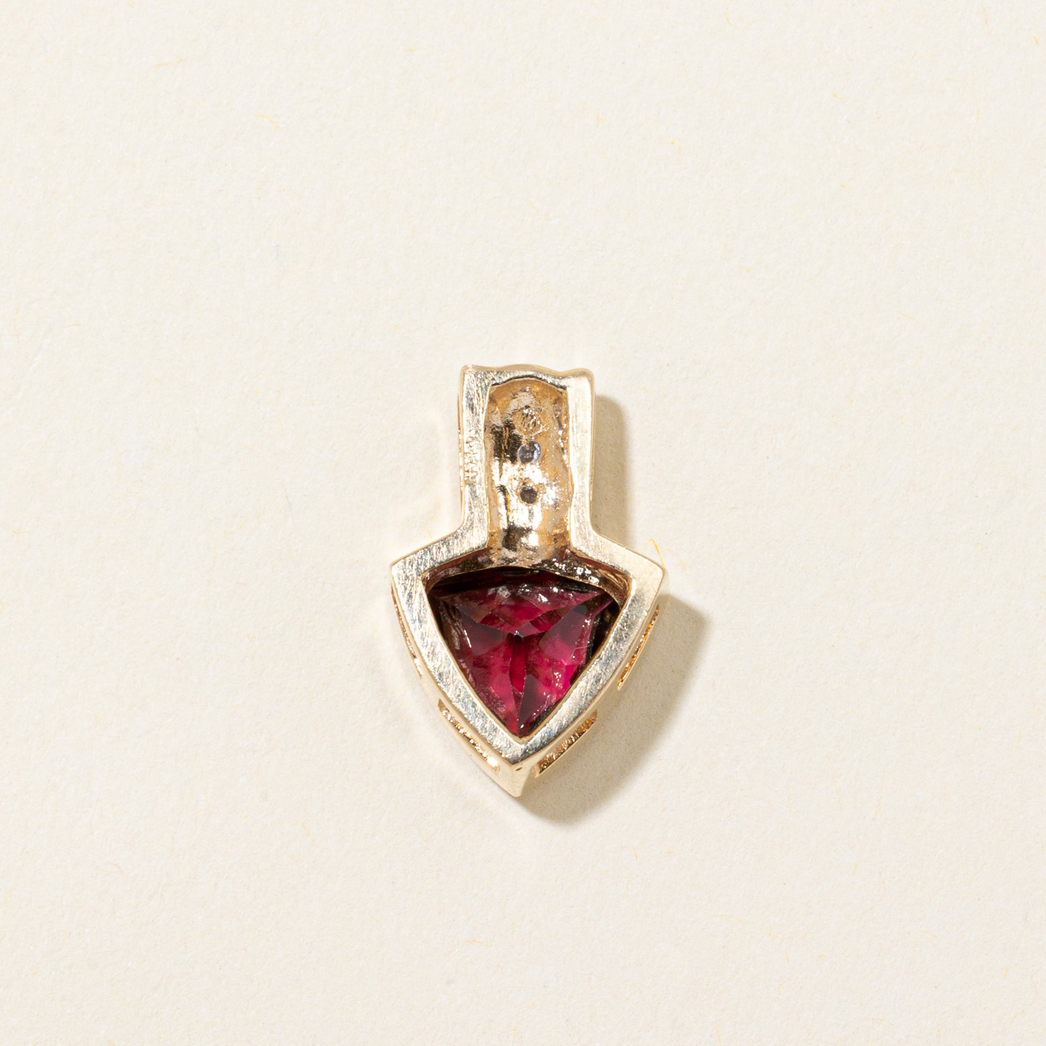Trillion Cut Garnet & Diamond Pendant | 1.60ct, 0.04ctw