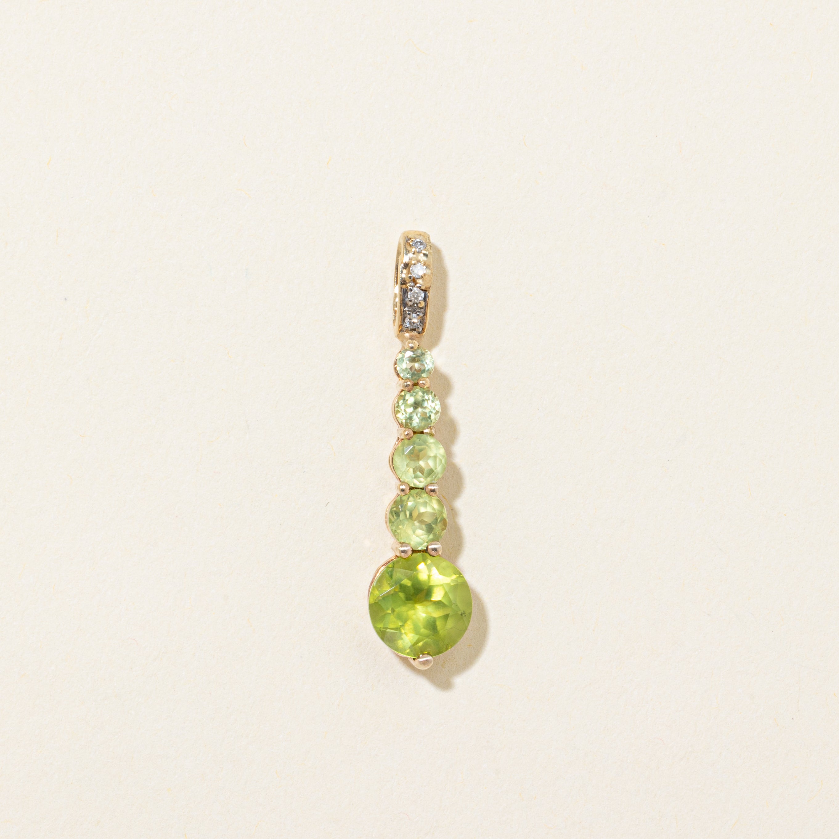 Peridot & Diamond Journey Pendant | 1.60ctw, 0.02ctw