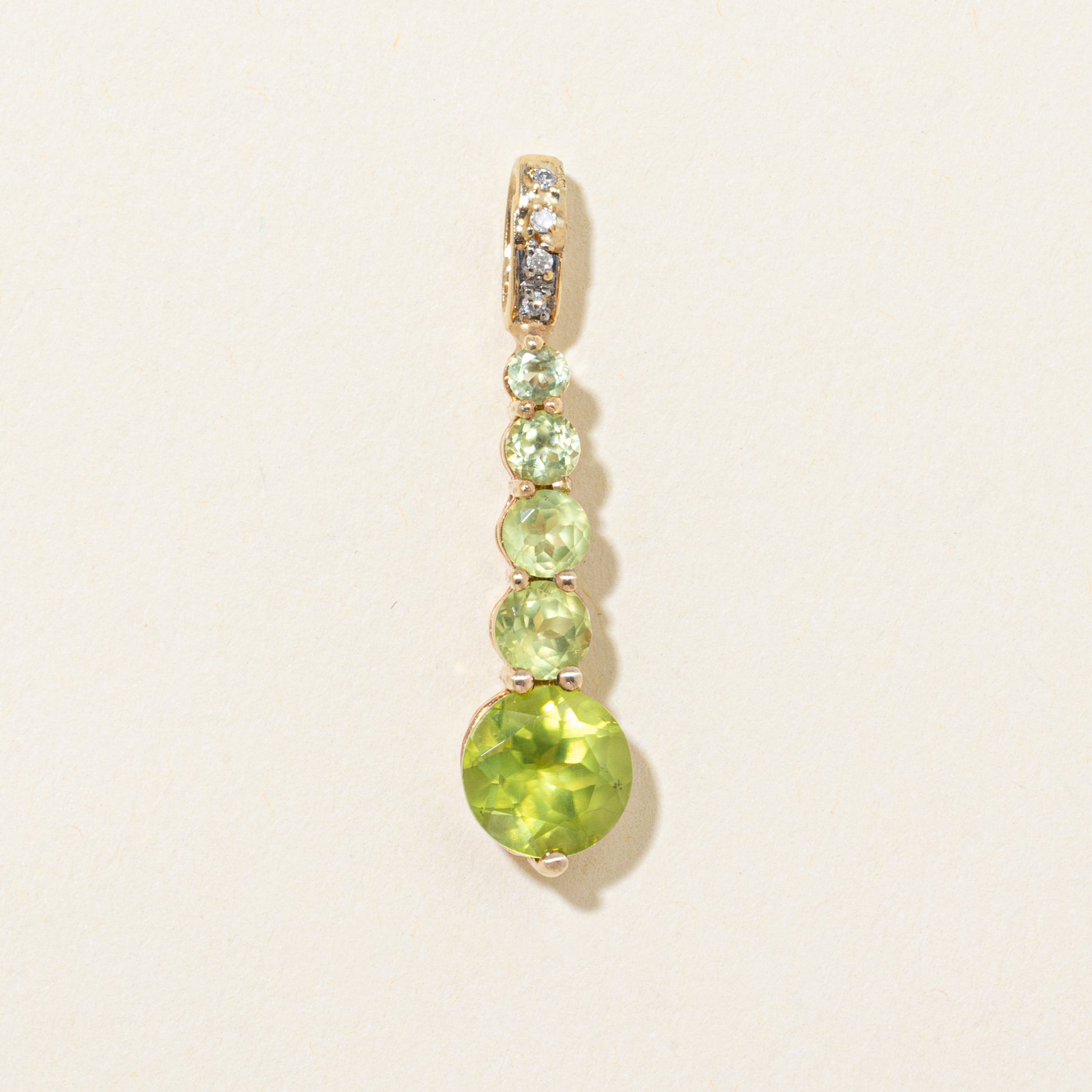 Peridot & Diamond Journey Pendant | 1.60ctw, 0.02ctw