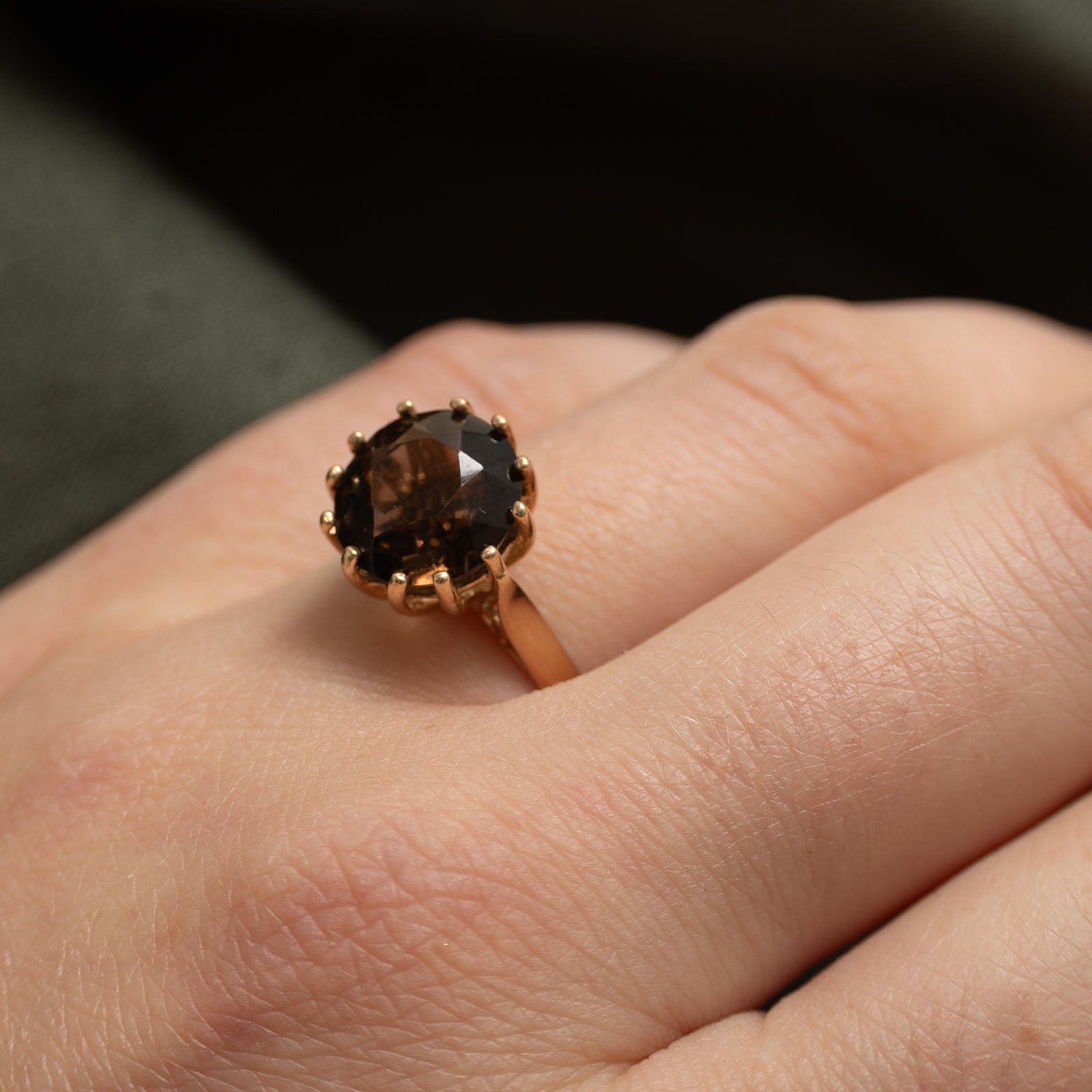 1975 Birmingham Smoky Quartz Cocktail Ring | 3.60ct | SZ 6.5