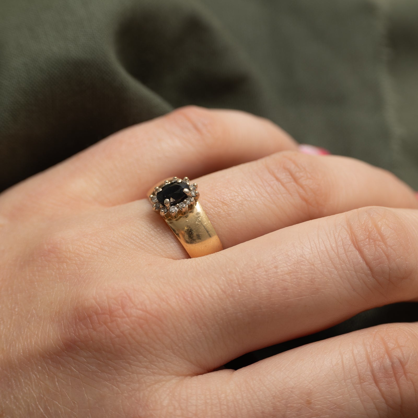 Sapphire & Diamond Petal Ring | 0.55ct, 0.12ctw | SZ 7.5