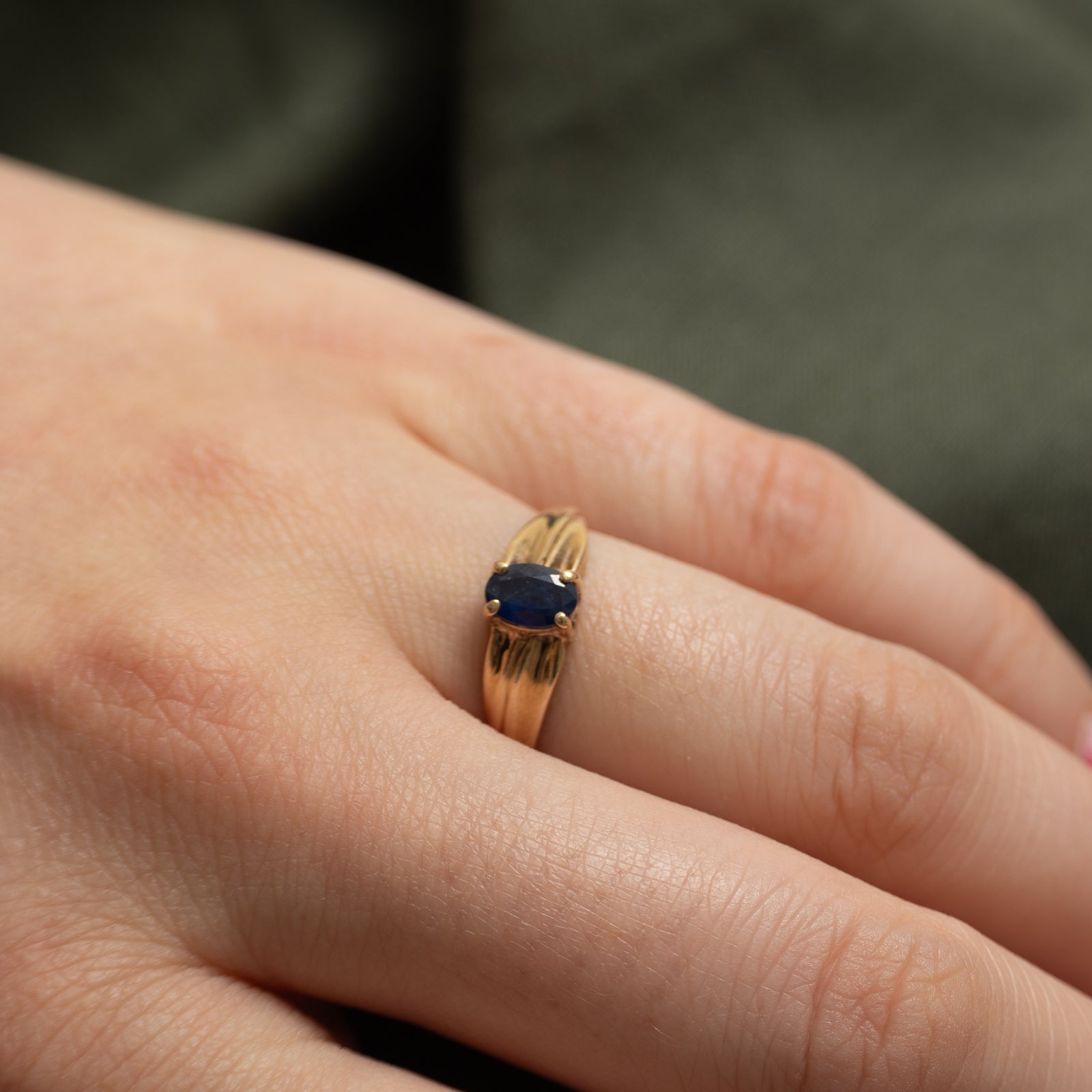 Bague solitaire en saphir rainuré | 0,50 ct | Taille 6,75