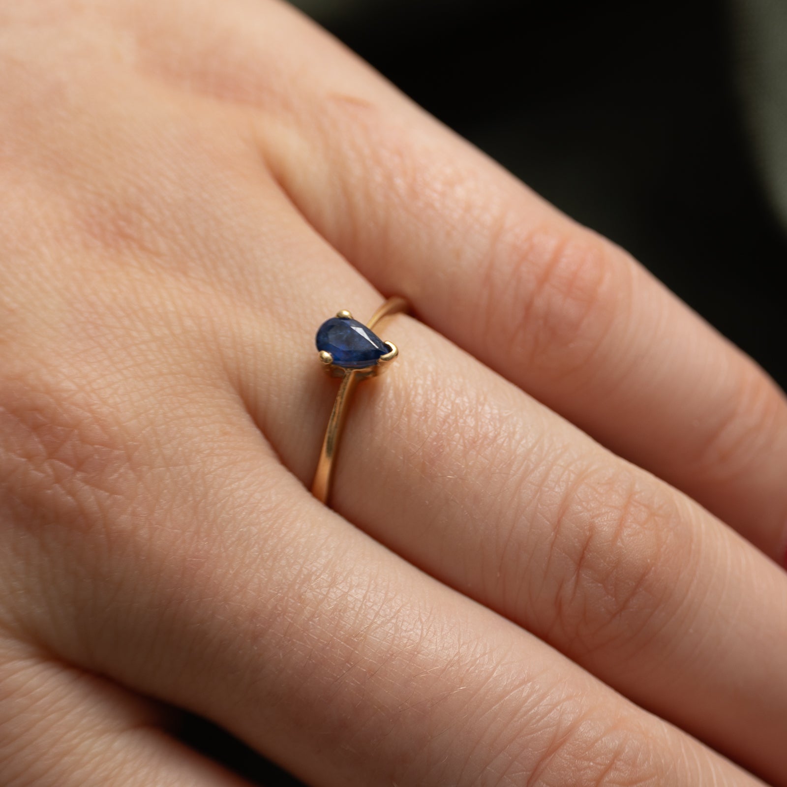 Bague saphir taille poire | 0,46 ct | Taille 7