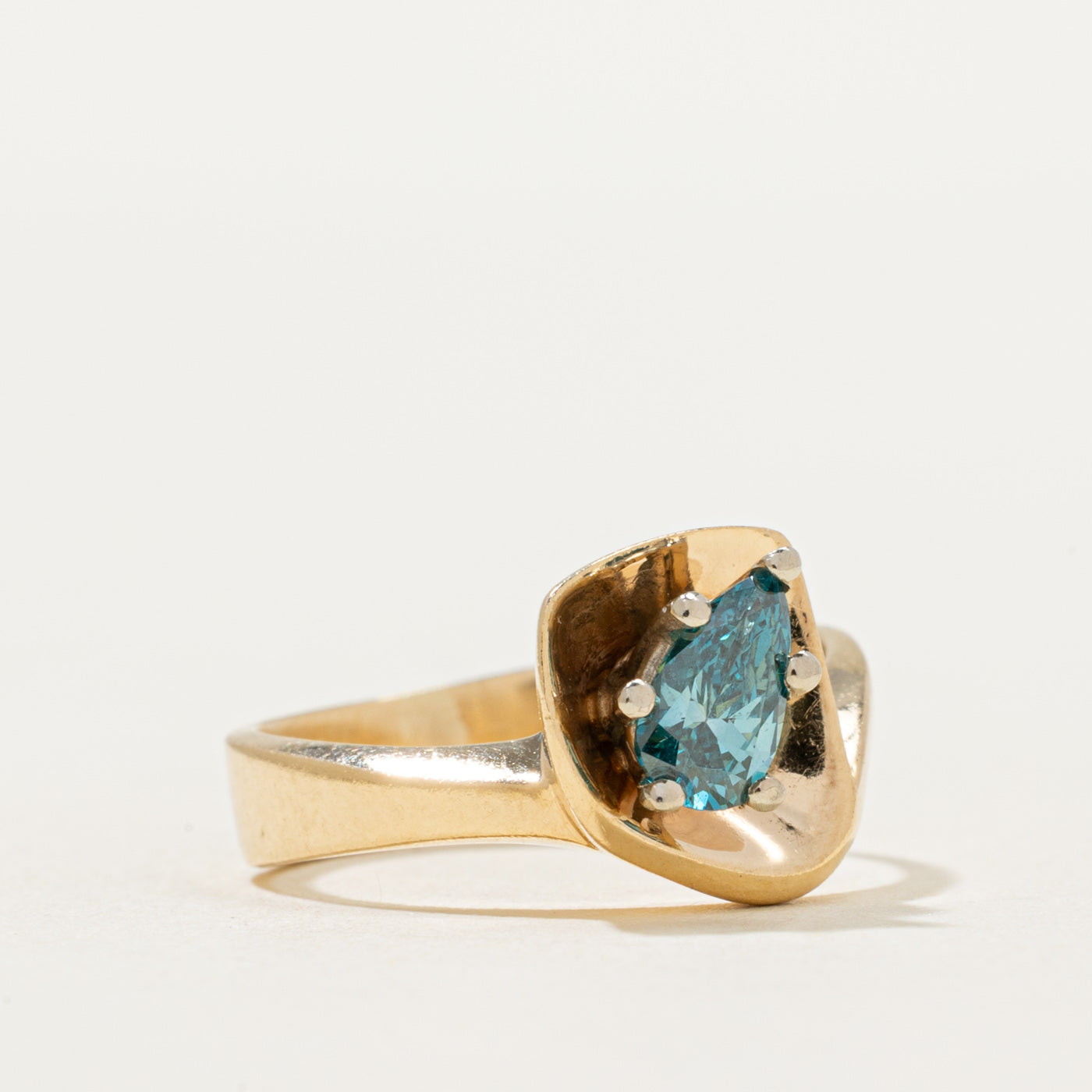 Bague abstraite en diamant bleu | 0,50 ct | Taille 4,5