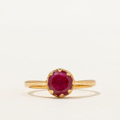 Solitaire Synthetic Ruby Ring | 1.25ct | SZ 7.25