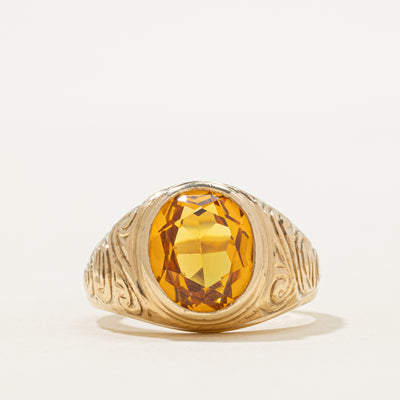 Synthetic Yellow Sapphire Cocktail Ring | 5.80ct | SZ 9.75