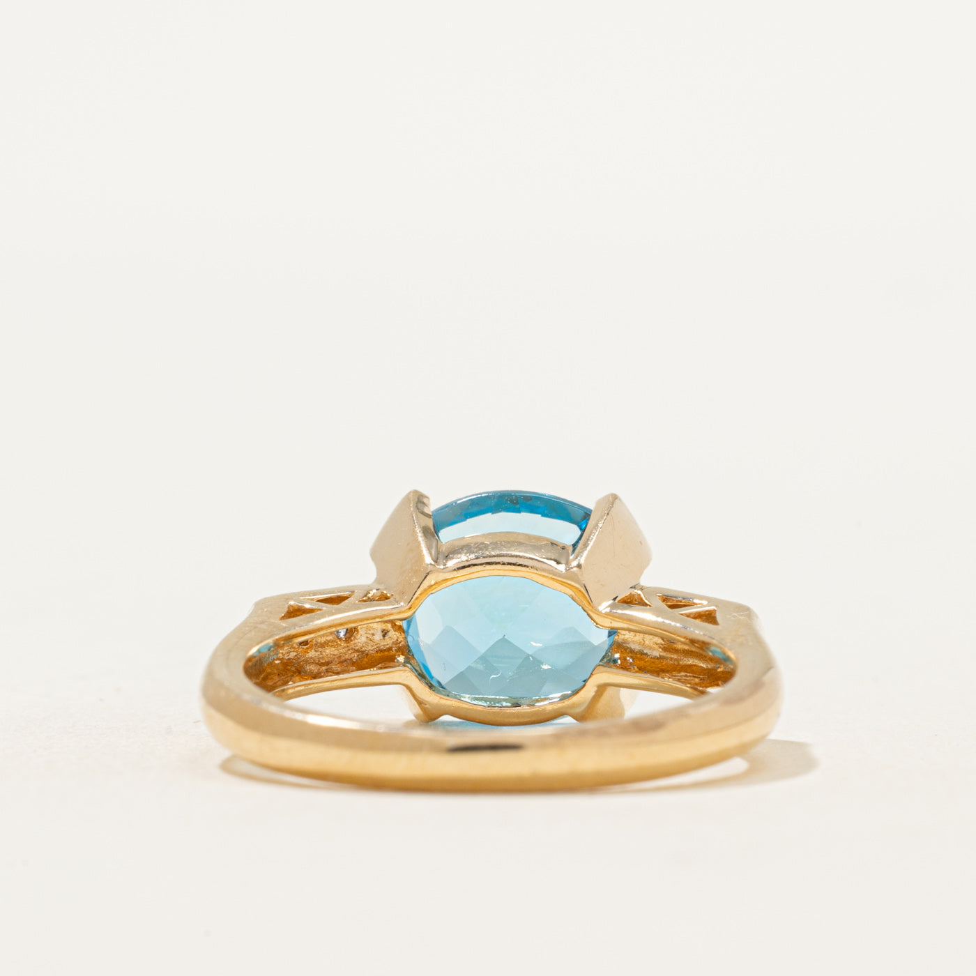 Blue Topaz & Diamond Ring | 4.00ct, 0.04ctw | SZ 7.25