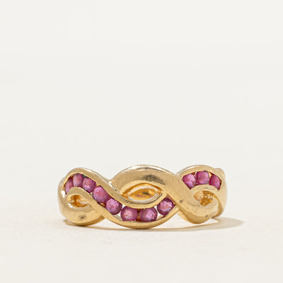 Ruby Double Cross Over Ring | 0.45ctw | SZ 5