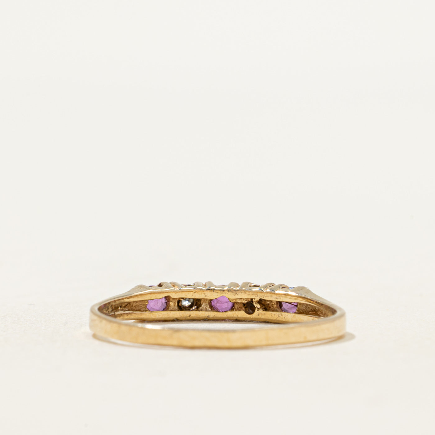 Five Stone Ruby & Diamond Ring | 0.18ctw, 0.02ctw | SZ 6.75