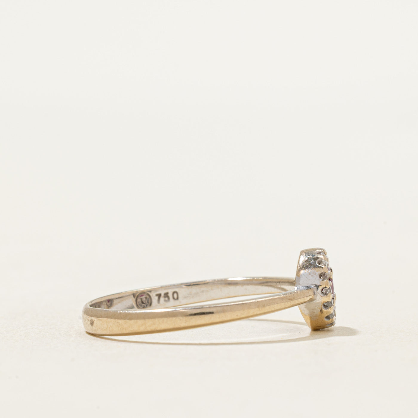 Diamond & Ruby Halo Ring | 0.06ctw | 0.26ct | SZ 6.75