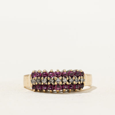 Multi Row Ruby & Diamond Ring | 0.50ctw, 0.09ctw | SZ 7.25