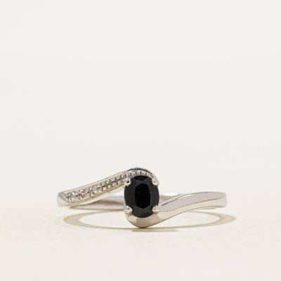 Sapphire & Diamond Bypass Ring | 0.34ct, 0.005ctw | SZ 7.25