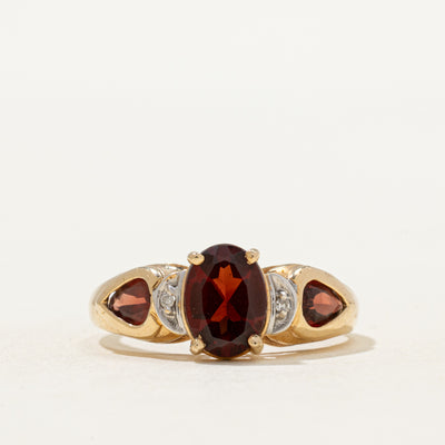 Mixed Cut Garnet & Diamond Ring | 2.20ctw, 0.01ctw | SZ 8