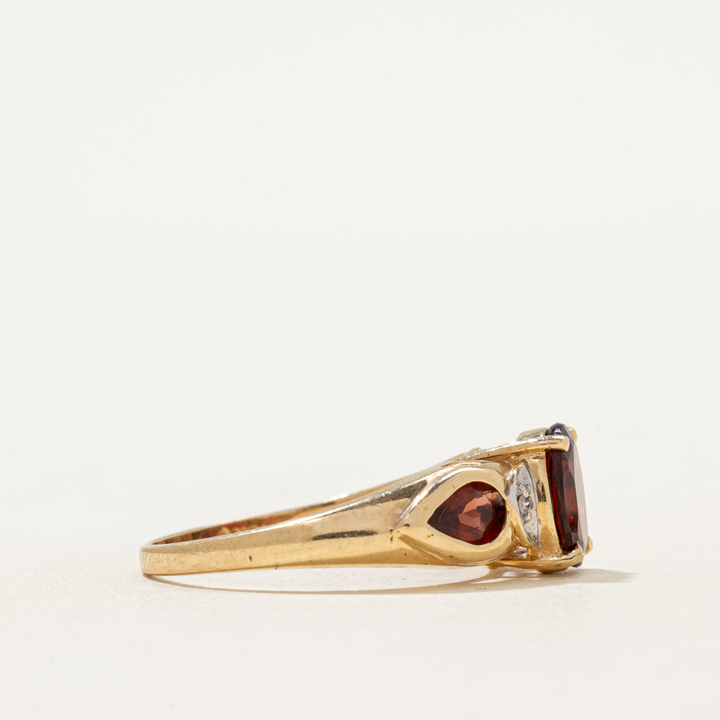 Mixed Cut Garnet & Diamond Ring | 2.20ctw, 0.01ctw | SZ 8