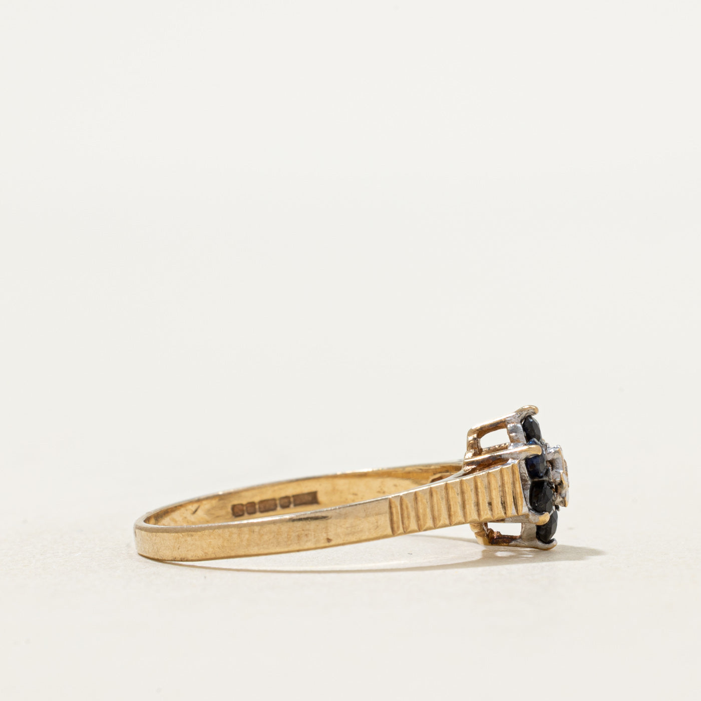 1987 Birmingham Sapphire & Diamond Petal Ring | 0.25ctw, 0.01ct | SZ 6.5