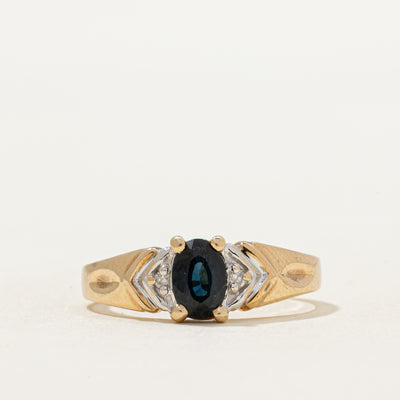 Oval Cut Sapphire & Diamond Ring | 0.50ct, 0.02ctw | SZ 6.5