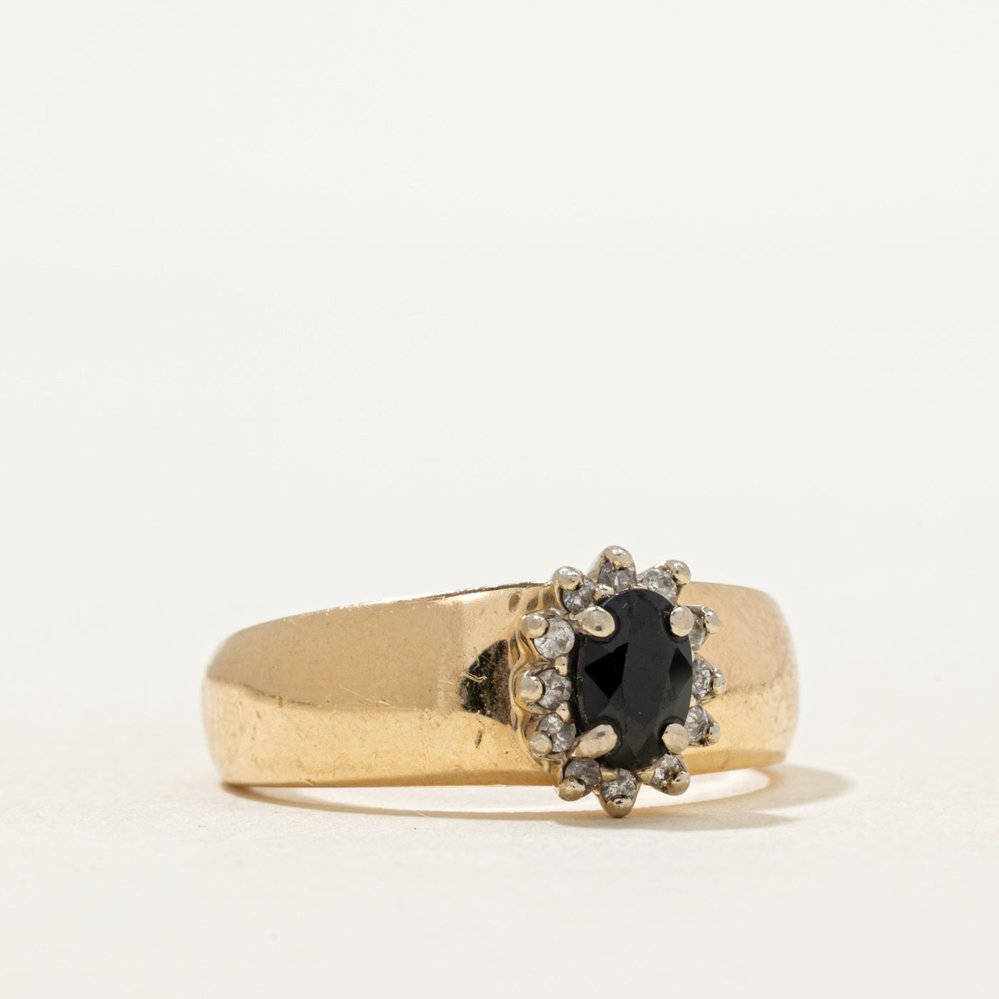 Sapphire & Diamond Petal Ring | 0.55ct, 0.12ctw | SZ 7.5