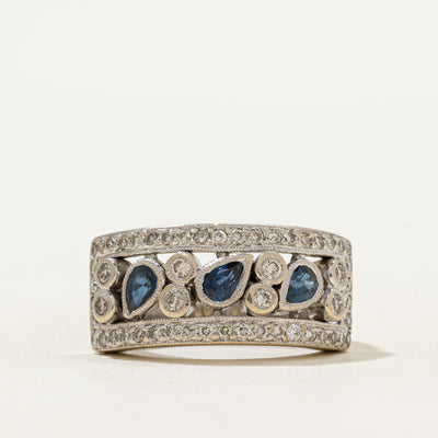 Diamond & Sapphire Ornate Ring | 0.53ctw, 0.33ctw | SZ 5.75