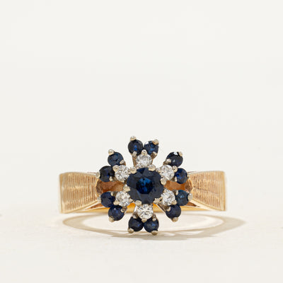 Sapphire & Diamond Cocktail Ring | 0.65ctw, 0.12ctw | SZ 8