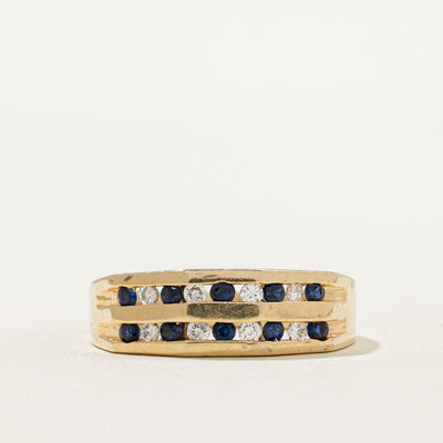 Double Row Sapphire & Diamond Ring | 0.30ctw, 0.20ctw | SZ 8.5