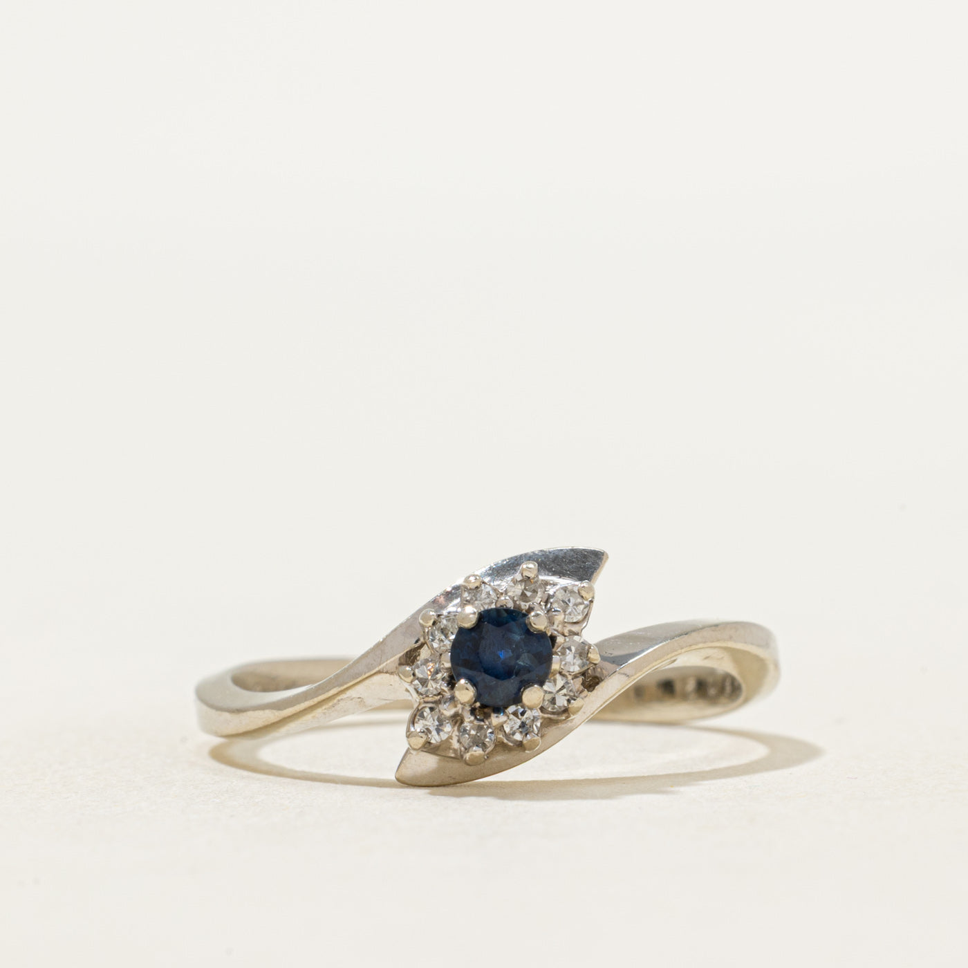 Sapphire & Diamond Bypass Ring | 0.18ct, 0.09ctw | SZ 7.75