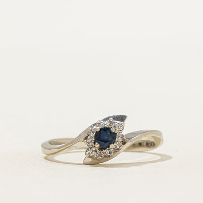 Sapphire & Diamond Bypass Ring | 0.18ct, 0.09ctw | SZ 7.75