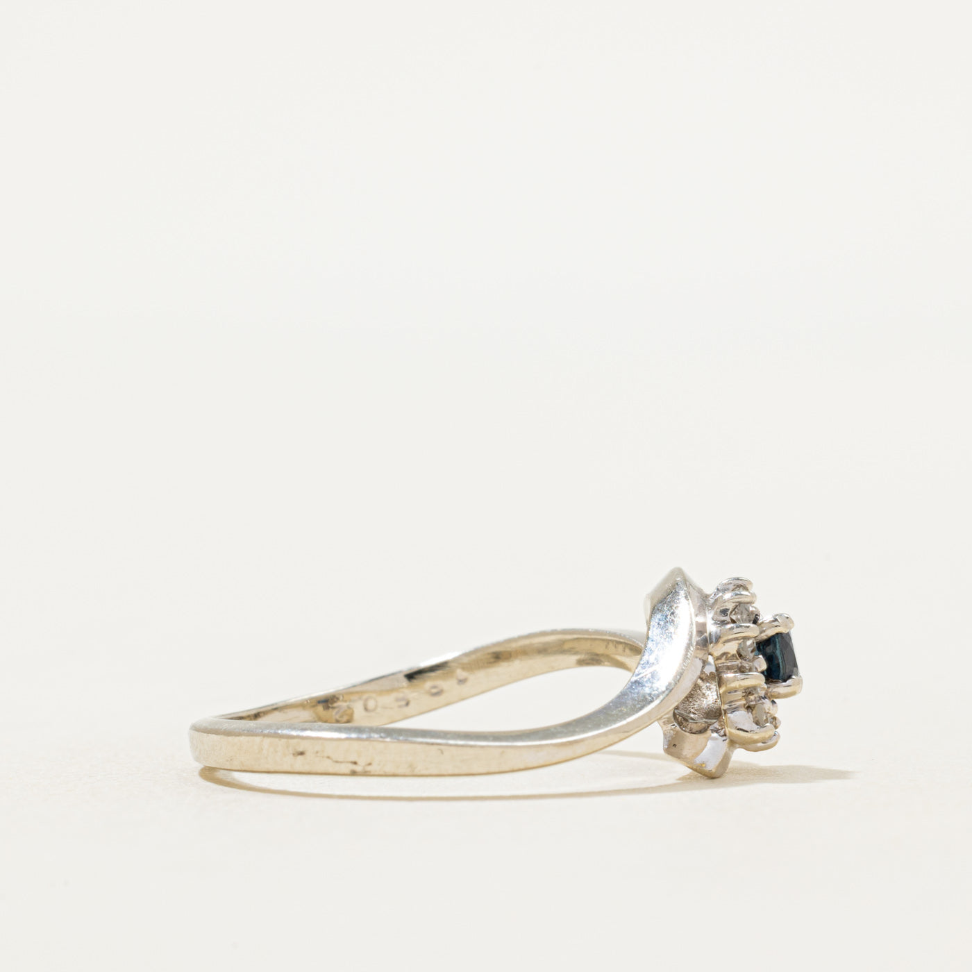 Sapphire & Diamond Bypass Ring | 0.18ct, 0.09ctw | SZ 7.75