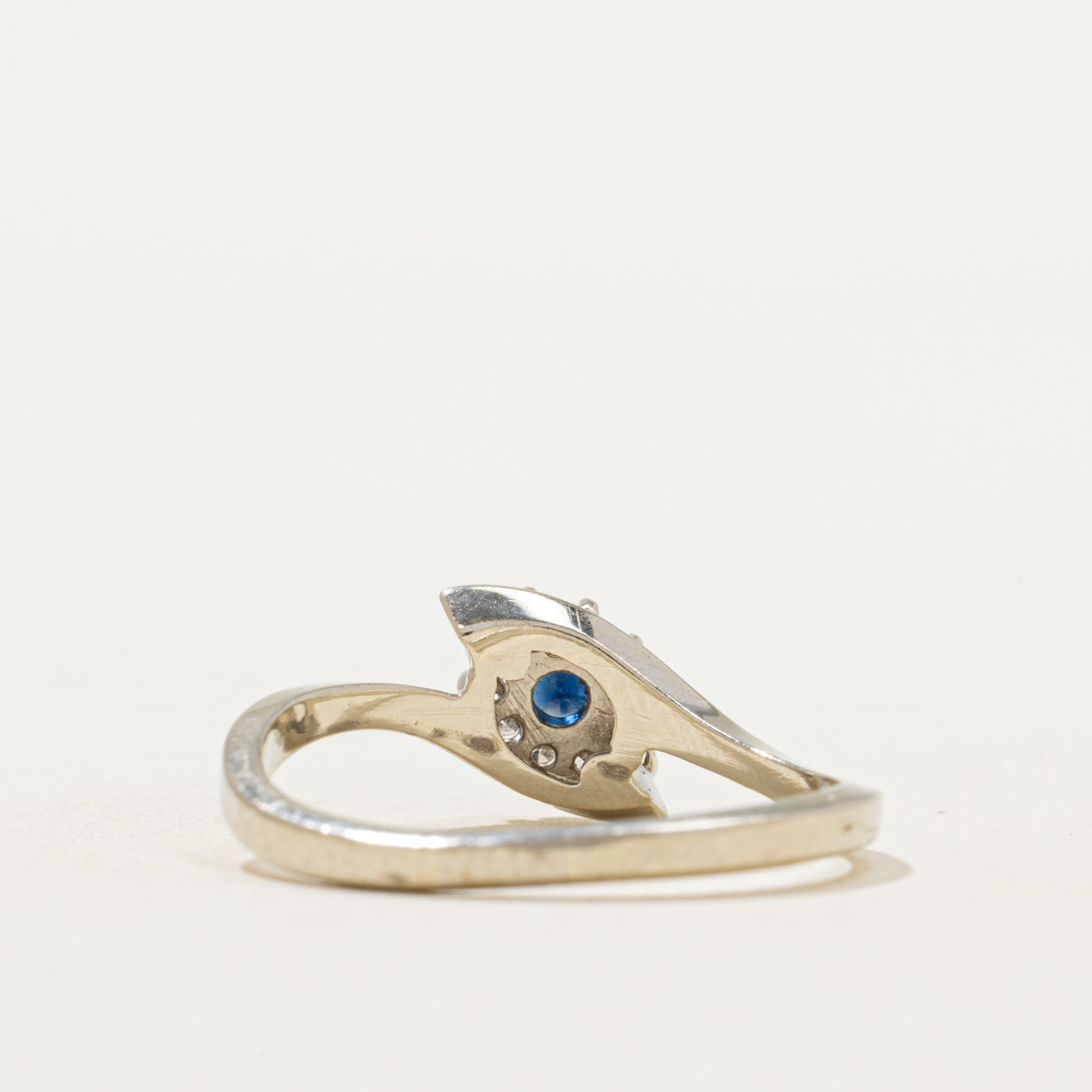 Sapphire & Diamond Bypass Ring | 0.18ct, 0.09ctw | SZ 7.75