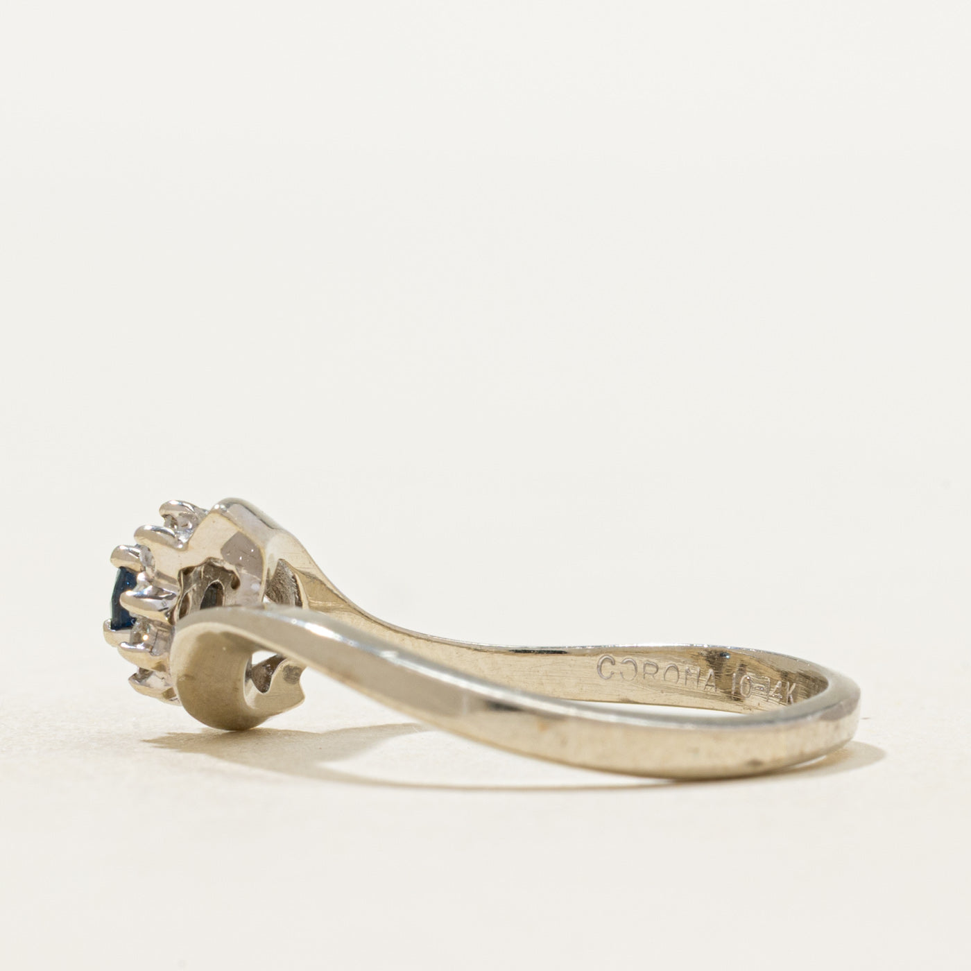 Sapphire & Diamond Bypass Ring | 0.18ct, 0.09ctw | SZ 7.75