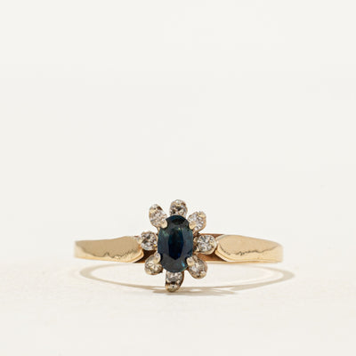 Sapphire & Diamond Petal Ring | 0.30ct, 0.09ctw | SZ 8.5