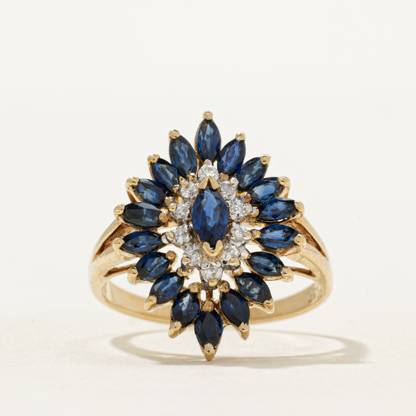 Sapphire & Diamond Cocktail Ring | 0.60ctw, 0.08ctw | SZ 6.25