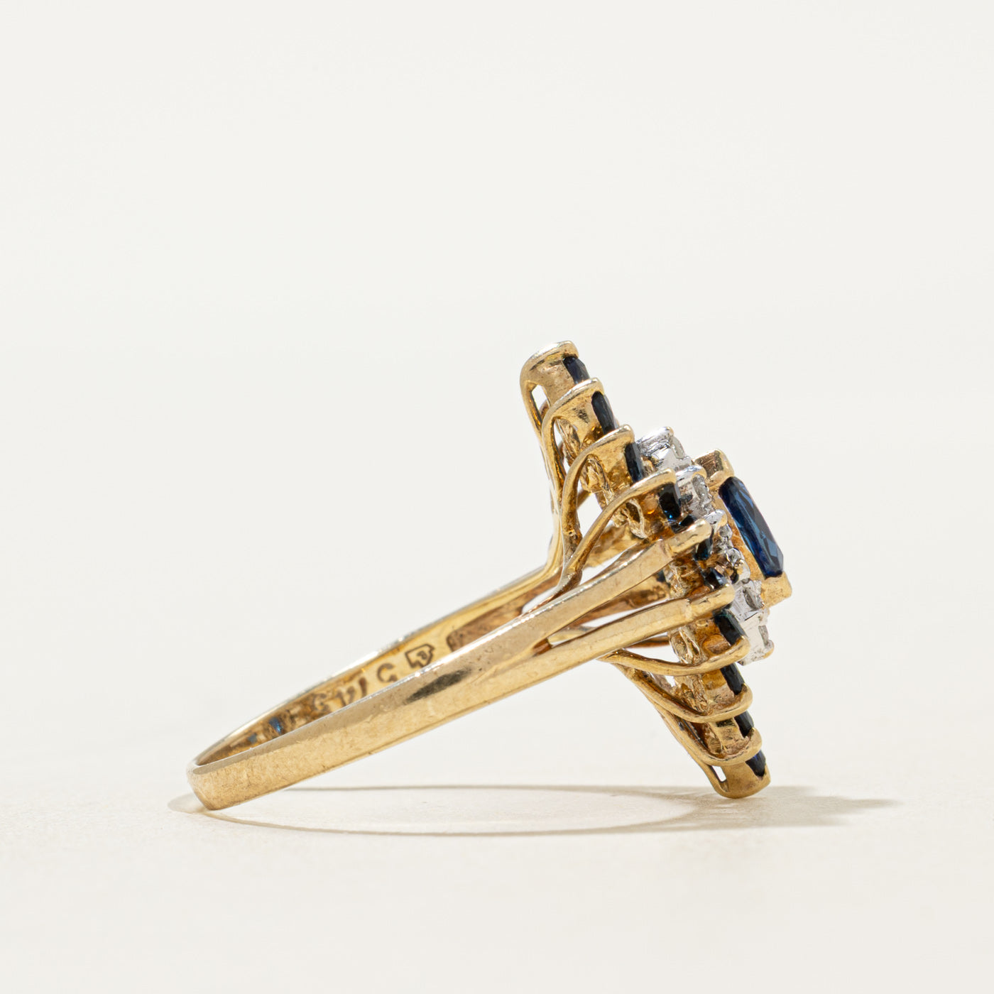 Sapphire & Diamond Cocktail Ring | 0.60ctw, 0.08ctw | SZ 6.25
