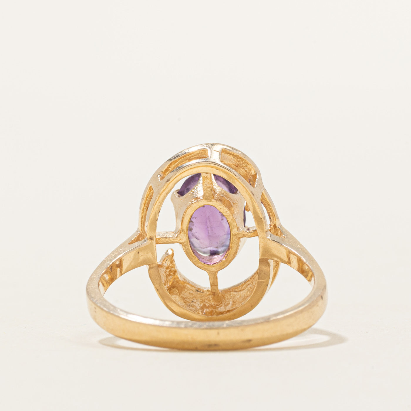 Oval Cut Amethyst Openwork Ring | 1.00ct | SZ 6.5