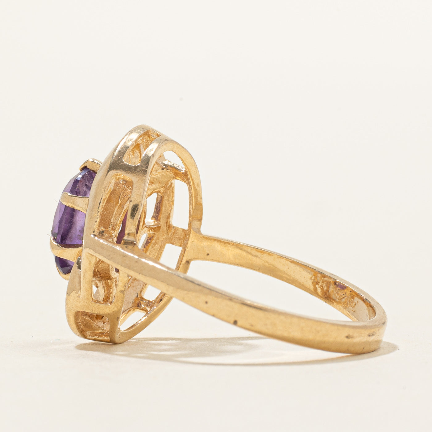Oval Cut Amethyst Openwork Ring | 1.00ct | SZ 6.5