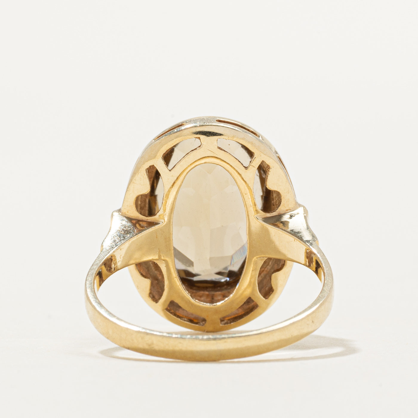 Bezel Set Citrine Grooved Cocktail Ring | 5.00ct | SZ 6.75