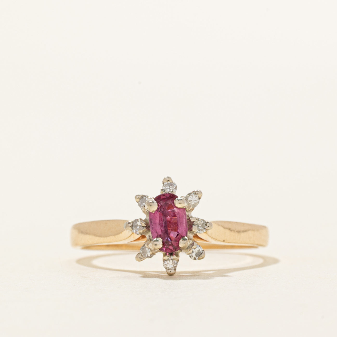 Ruby & Diamond Petal Ring | 0.18ct, 0.08ctw | SZ 5.5