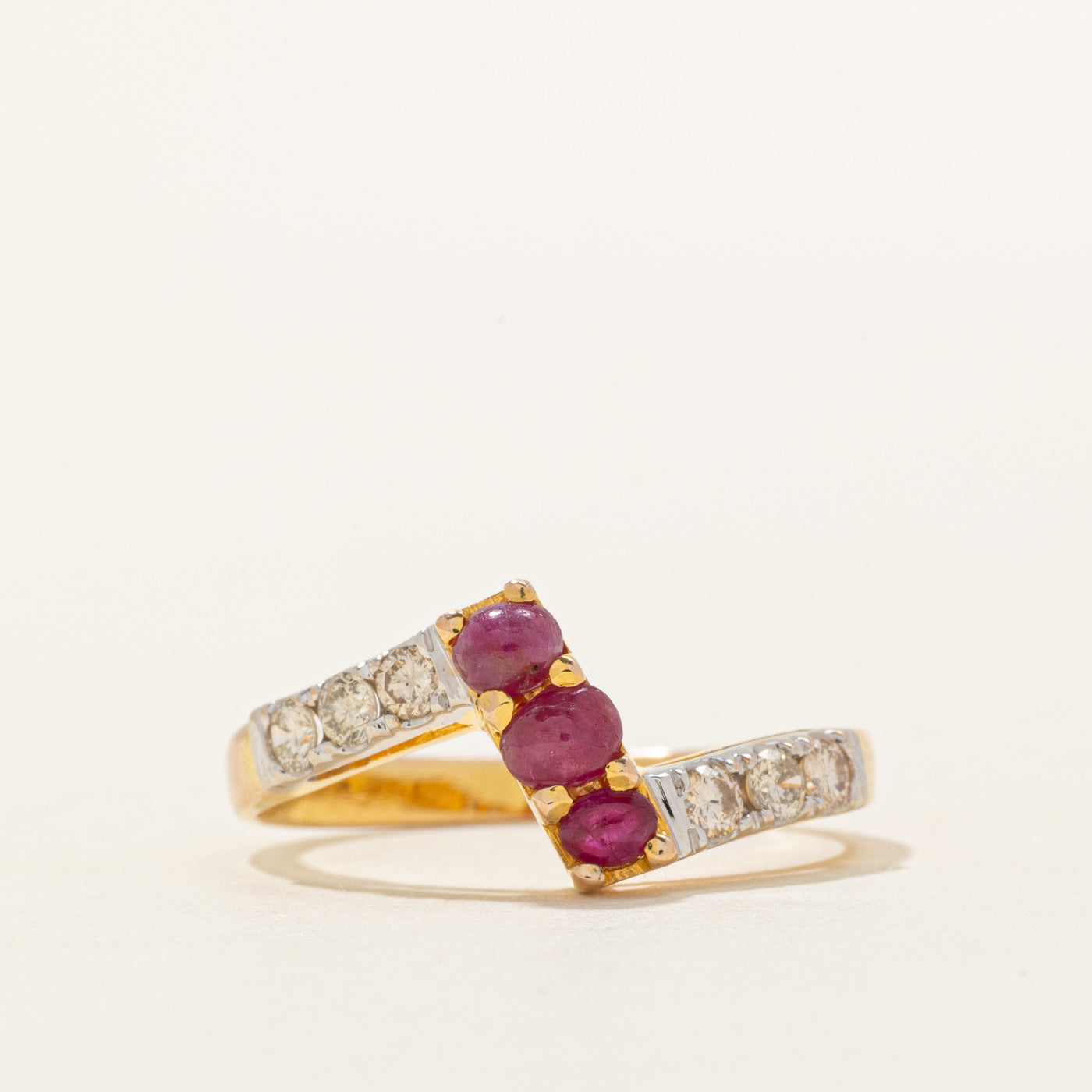 Ruby & Diamond Zig Zag Ring | 0.36ctw, 0.24ctw | SZ 7.5