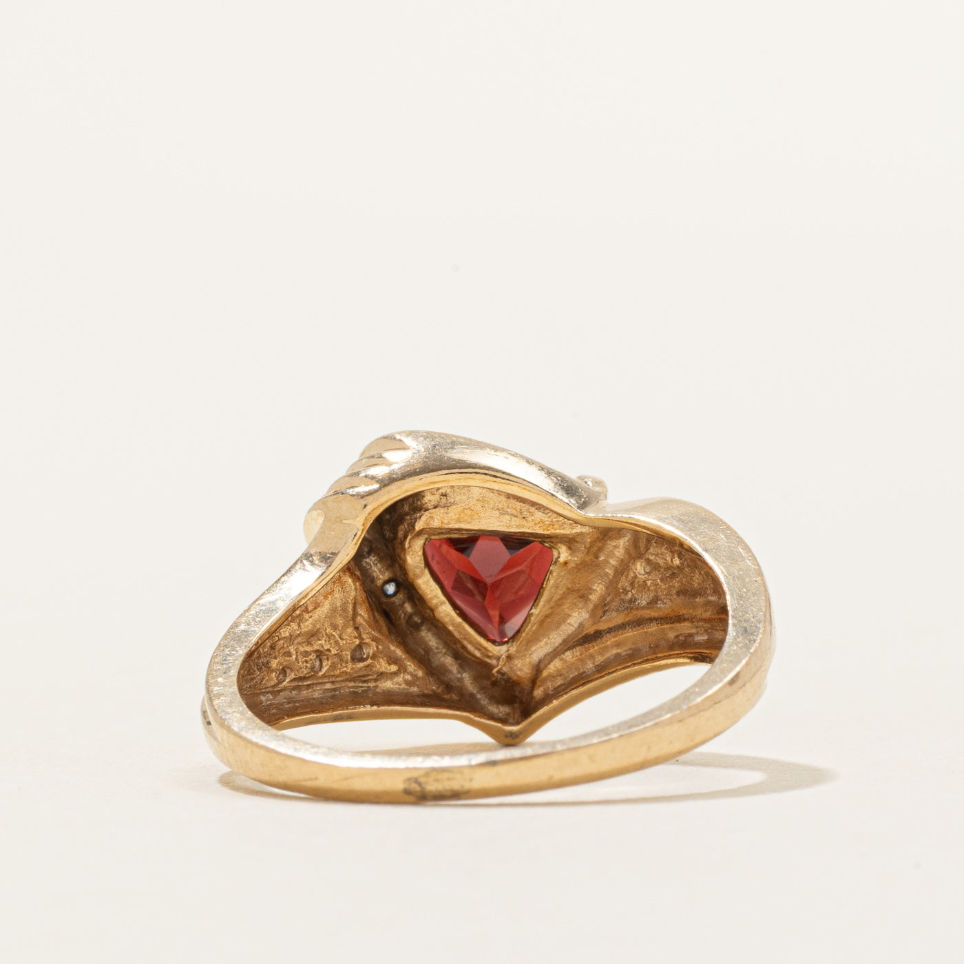 Trillion Cut Garnet & Diamond Ring | 1.65ct, 0.005ctw | SZ 6