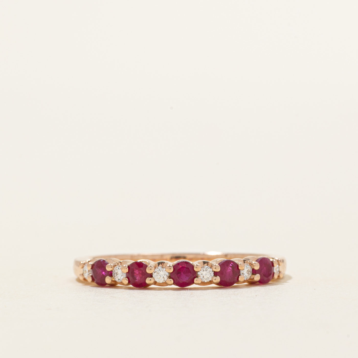 Semi-Eternity Ruby & Diamond Ring | 0.35ctw, 0.07ctw | SZ 6.5